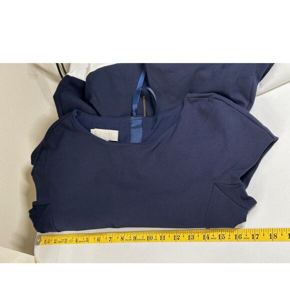 Hobbs Dress Women US 6 Lizzie Navy White Fit & Flare Nautical Stripe Office Work - Picture 9 of 12